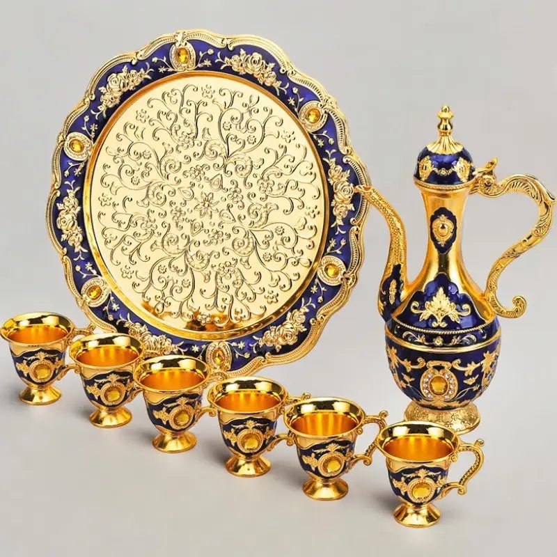 Cafetière Turque - VintageTurkCoffeeSet™ - Bleu & Doré - Nana's Cuisine
