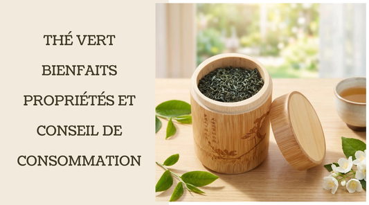 Thé vert bienfaits, propriétés et conseil de consommation: utilisé avec la boite à thé original bambou