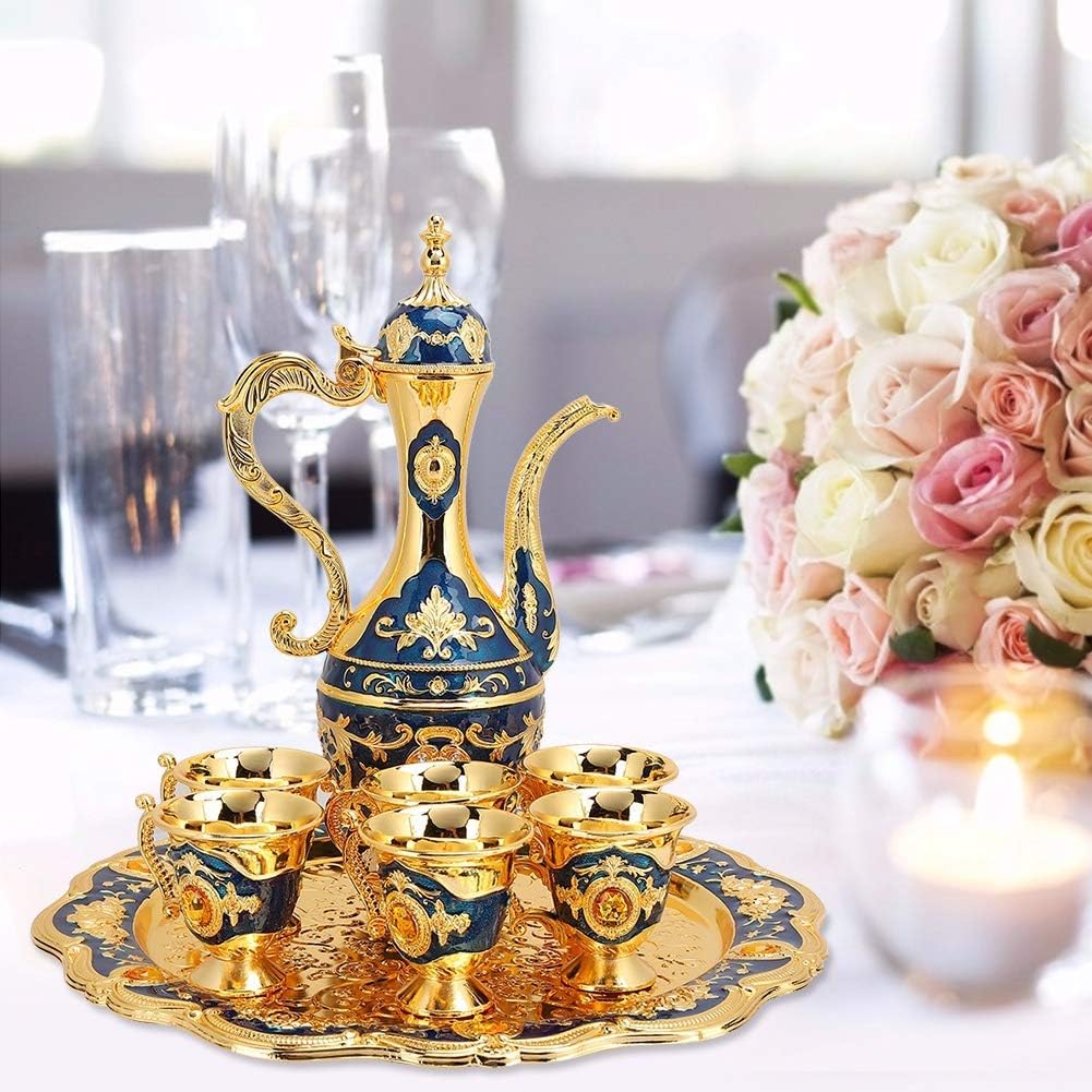 Cafetière Turque - VintageTurkCoffeeSet™ - Bleu & Doré - Nana's Cuisine