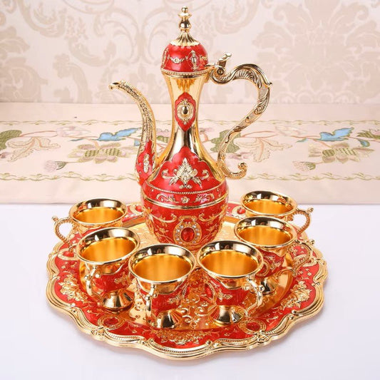 Cafetière Turque - VintageTurkCoffeeSet™ - Rouge & Doré - Nana's Cuisine