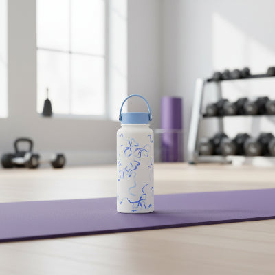 gourde 1l isotherme motif nœud bleu a la salle fitness