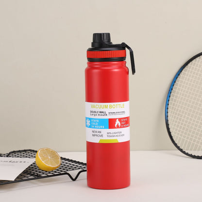 gourde isotherme 1l rouge sur table