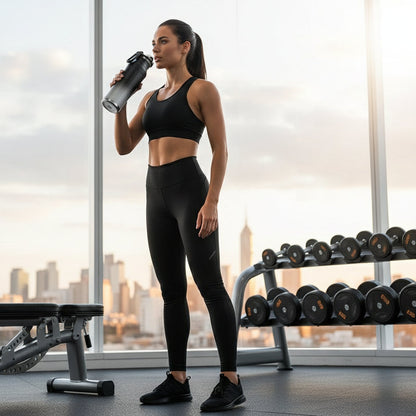 gourdes isotherme 1l itulisee par une femme sportive