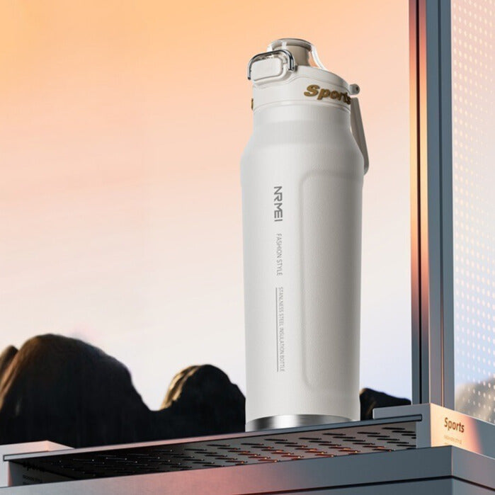 gourdes isotherme 1l sport blanc sur stand
