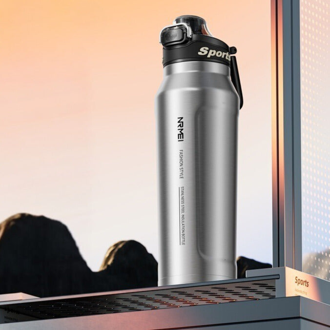 gourdes isotherme 1l sport grise sur stand