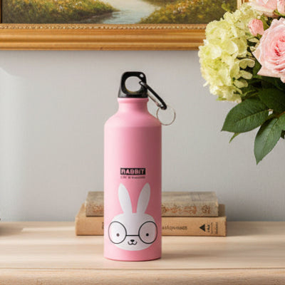 isotherme bouteille rose lapin tableau fleur livres a cote